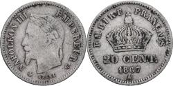 World Coins - Coin, France, Napoleon III, 20 Centimes, 1867, Paris, , Silver