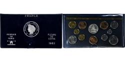 World Coins - France, Coffret 1 c. à 100 frs., 1983, Monnaie de Paris, FDC,