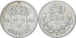 World Coins - Sweden, Gustaf V, 50 Öre, 1939, Silver, , KM:788