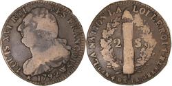 World Coins - Coin, France, Louis XVI, 2 Sols, 1792, Arras, An 4, , Métal de cloche