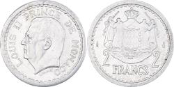 World Coins - Coin, Monaco, Louis II, 2 Francs, 1943, Paris, , Aluminum, KM:121