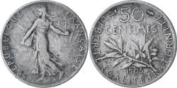 World Coins - France, Semeuse, 50 Centimes, 1905, Paris, , Silver, KM:854