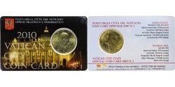 World Coins - Vatican, 50 Euro Cent, Pape Benoit XVI, Coin card.FDC, 2010, Rome, Nordic gold