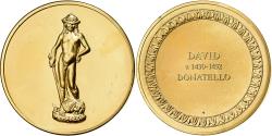 World Coins - France, Medal, David, Donatello, Gilt Bronze,