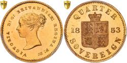 World Coins - Great Britain, 1/4 Sovereign, 1853, London, Proof, Gold, PCGS, PR64DCAM