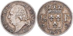 World Coins - France, Louis XVIII, 1/4 Franc, 1823, Lille, Silver, , Gadoury:352