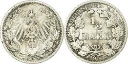 World Coins - Coin, GERMANY - EMPIRE, 1/2 Mark, 1906, Stuttgart, , Silver, KM:17
