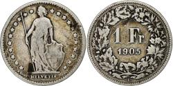 World Coins - Switzerland, Franc, Helvetia, 1905, Bern, Silver, , KM:24