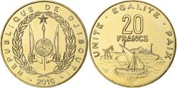 World Coins - Djibouti, 20 Francs, 2016, Aluminum-Bronze,