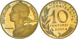 World Coins - Coin, France, Marianne, 10 Centimes, 2000, Paris, Proof,
