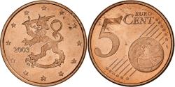 World Coins - Finland, 5 Euro Cent, 2003, Vantaa, , Copper Plated Steel, KM:100