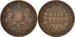 World Coins - Coin, INDIA-BRITISH, 1/2 Anna, 1835, Madras, , Copper, KM:447.1