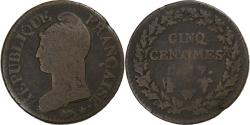 World Coins - France, 5 Centimes, Dupré, AN 7/5, Lille, Copper, , Gadoury:126, KM:640