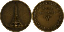 World Coins - France, Token, Foire de Paris, Stand de la Monnaie, 1957, Bronze,