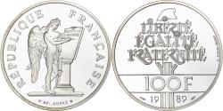 World Coins - France, 100 Francs, Droits de l'Homme, 1989, MDP, Proof, Silver,