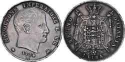 World Coins - Kingdom of Italy, Napoleon I, 1 Lira, 1814, Milan, Silver,