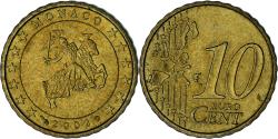 World Coins - Monaco, Rainier III, 10 Euro Cent, 2002, Paris, , Brass, Gadoury:MC175