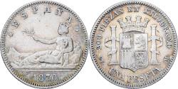 World Coins - Spain, Provisional Government, Peseta, 1870, Silver, , KM:653