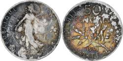 World Coins - France, 50 Centimes, Semeuse, 1901, Paris, Silver, , Gadoury:420