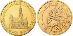 World Coins - Belgium, Token, Europe, Brussels, Grand-Place, Gilt Bronze,