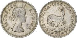 World Coins - South Africa, Elizabeth II, 5 Shillings, 1953, Pretoria, Silver,