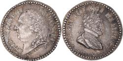 World Coins - France, Quinaire, Louis XVIII, Louis XVIII et Henri IV, , Silver