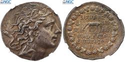 Ancient Coins - Pontos, Mithradates VI Eupator, Tetradrachm, 85 BC, Pergamon, Silver, NGC, Ch XF