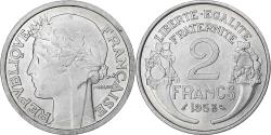 World Coins - France, 2 Francs, Morlon, 1958, Paris, Chouette, Aluminum,