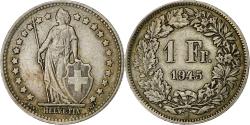 World Coins - Switzerland, Franc, 1945, Bern, Silver, , KM:24