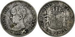 World Coins - Spain, Alfonso XIII, Peseta, 1891, Madrid, Silver, , KM:691