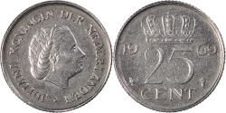 World Coins - Coin, Netherlands, 25 Cents, 1969