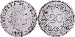 World Coins - Switzerland, 20 Rappen, 1909, Bern, Nickel, , KM:29