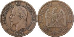 World Coins - France, Napoleon III, 10 Centimes, 1863, Bordeaux, Bronze,