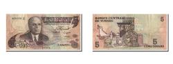 World Coins - Banknote, Tunisia, 5 Dinars, 1973, 1973-10-15, VF(30-35)