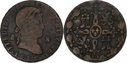 World Coins - Spain, Ferdinand VII, 8 Maravedis, 1832, Segovia, Copper, , KM:486