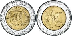 World Coins - Coin, San Marino, 500 Lire, 1989, Rome, , Bi-Metallic, KM:239
