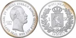 World Coins - Norway, Medal, Carl XV, Replica of 1 Speciedaler 1861, 2006, Silver, Proof