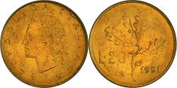 World Coins - Coin, Italy, 20 Lire, 1991, Rome, , Aluminum-Bronze, KM:97.2