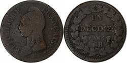 World Coins - France, Decime, Dupré, AN 5, Strasbourg, Copper, , Gadoury:187