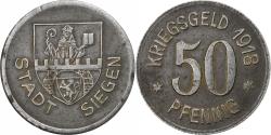 World Coins - Germany, Stadt Siegen, 50 Pfennig, 1918, , Iron