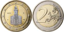 World Coins - Germany, 2 Euro, Hessen, Iridescent, 2015, Munich, Bi-Metallic,