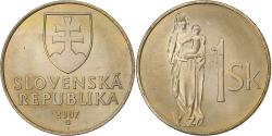 World Coins - Slovakia, Koruna, 2007, Kremnica, Bronze Plated Steel, , KM:12