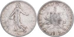 World Coins - France, Franc, Semeuse, 1917, Paris, Silver, , Gadoury:467, KM:844.1
