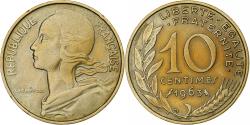World Coins - France, 10 Centimes, Marianne, 1963, Paris, Aluminum-Bronze,
