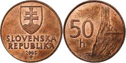 World Coins - Slovakia, 50 Halierov, 2005, Copper Plated Steel, , KM:35