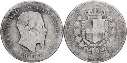 World Coins - Italy, Vittorio Emanuele II, Lira, 1863, Turin, Silver, , KM:5a.1