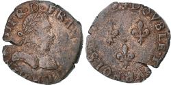 World Coins - France, Henri III, Double Tournois, 1584, La Rochelle, Copper,