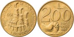World Coins - Coin, San Marino, 200 Lire, 1991, , Aluminum-Bronze, KM:268