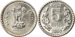 World Coins - Coin, INDIA-REPUBLIC, 5 Rupees, 2000, , Copper-nickel, KM:154.1