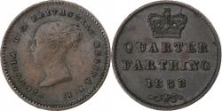 World Coins - United Kingdom, Victoria, 1/4 Farthing, 1853, London, Copper, , KM:737